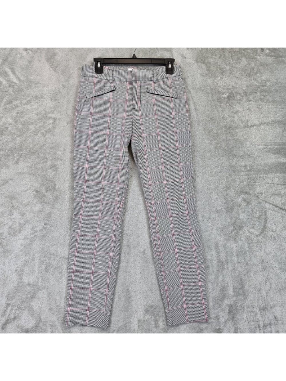 Gap Curvy Skinny Ankle Dress Pants Womens 2 Gray Plaid Twill Stretch Work Office